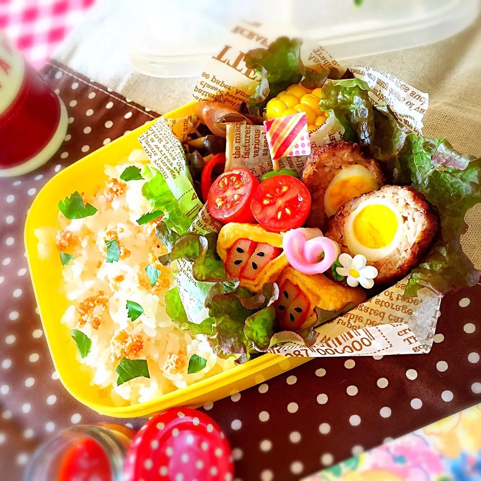 スコッチエッグのお弁当🍱|かぼ(≡'・'≡)さん