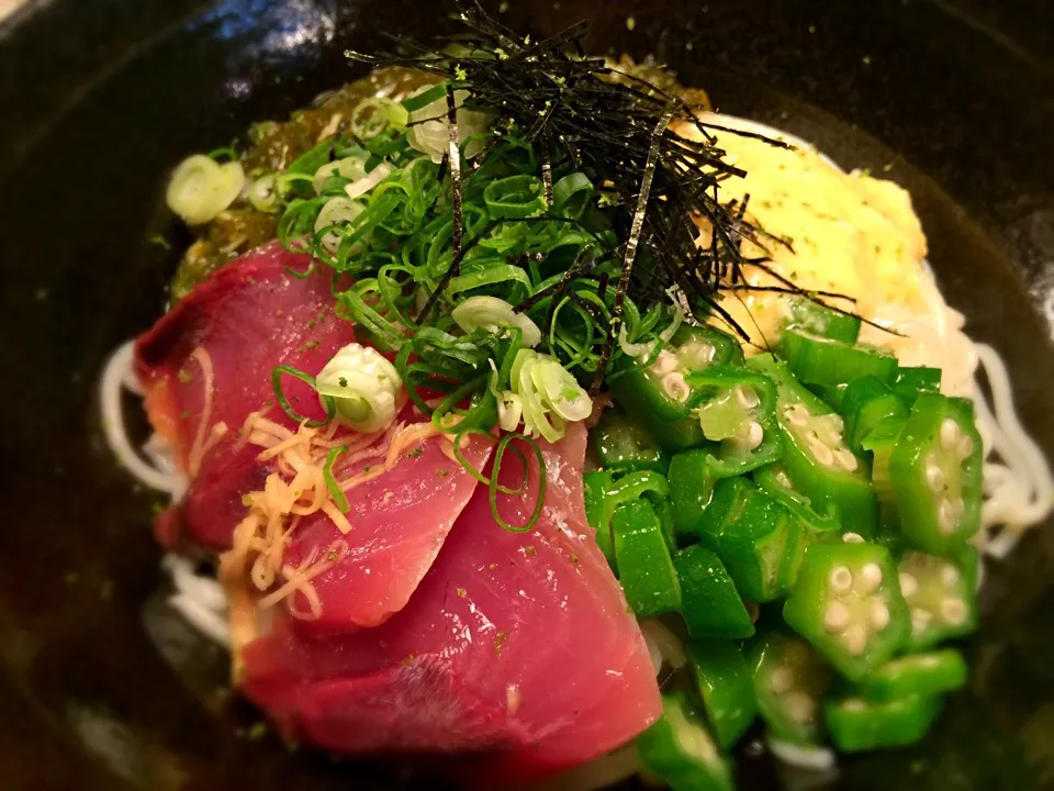 初鰹のネバトロまぜめん2|半田手延べそうめんの店 阿波や壱兆さん