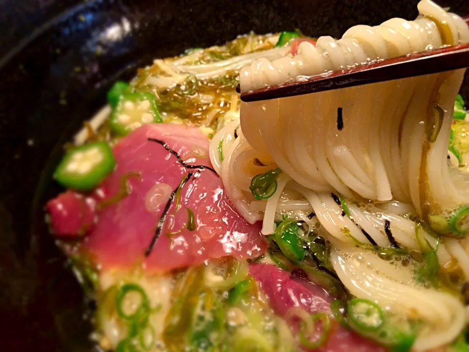 初鰹のネバトロまぜめん5|半田手延べそうめんの店 阿波や壱兆さん