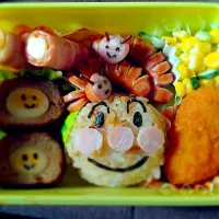 アンパンマン&いもむしさんお弁当(ღ˘⌣˘ღ)|みなみさん