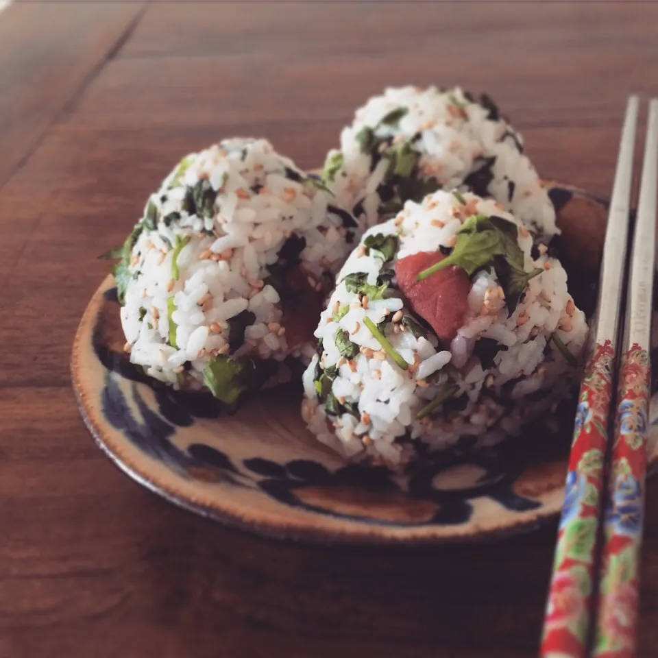 Cilantro, Ume and Sesame Rice balls. パクチー梅ゴマおむすび|Yuka Nakataさん