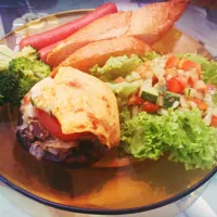 Grilled Portobello Mushroom,French loaf with salsa sauce.|mandychiaさん