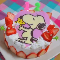 Snapdishの料理写真:スヌーピーケーキ|まよぽんさん