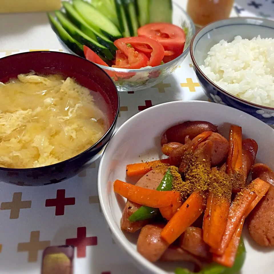 ウインナーと野菜のソテー|りんごっちさん