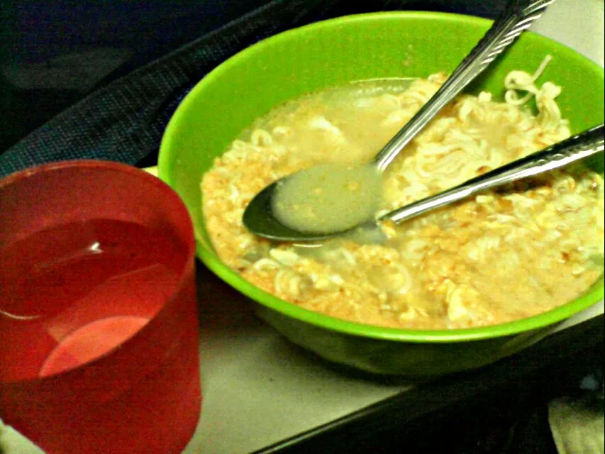 curry mee soup and mineral water by me|jennyjen15さん