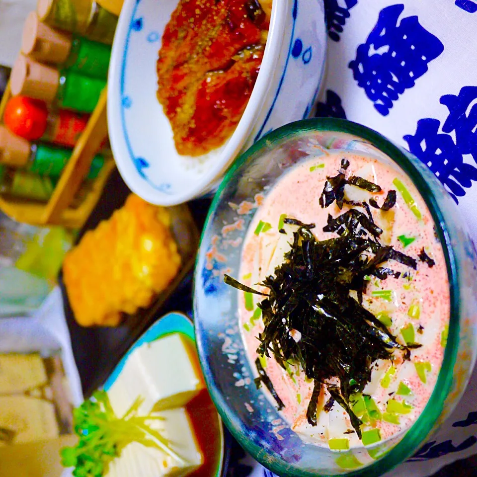 山芋明太子和え  柚子豆腐  鰻丼  だし巻き卵|石川洋子さん