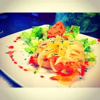 Salmon with salad|Verónica Serrano Lópezさん