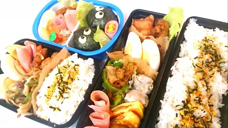 今日の長男弁当～と母お仕事弁当～と三男まっくろくろすけ、遠足弁当～🌵|Sayakaさん