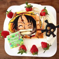 Snapdishの料理写真:ルフィのお誕生日ケーキ|りささん