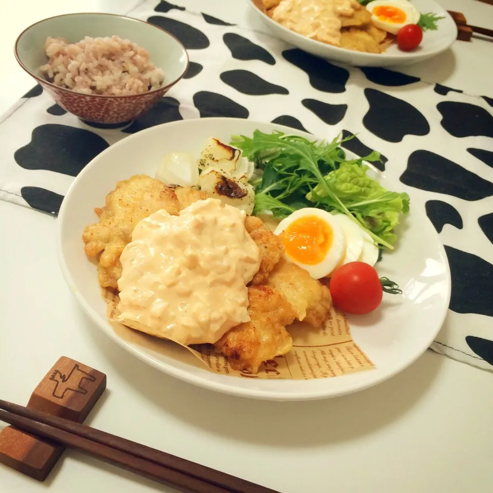 Snapdishの料理写真:彼ごはん⑅*チキン南蛮😊💓|たきもとさんさん