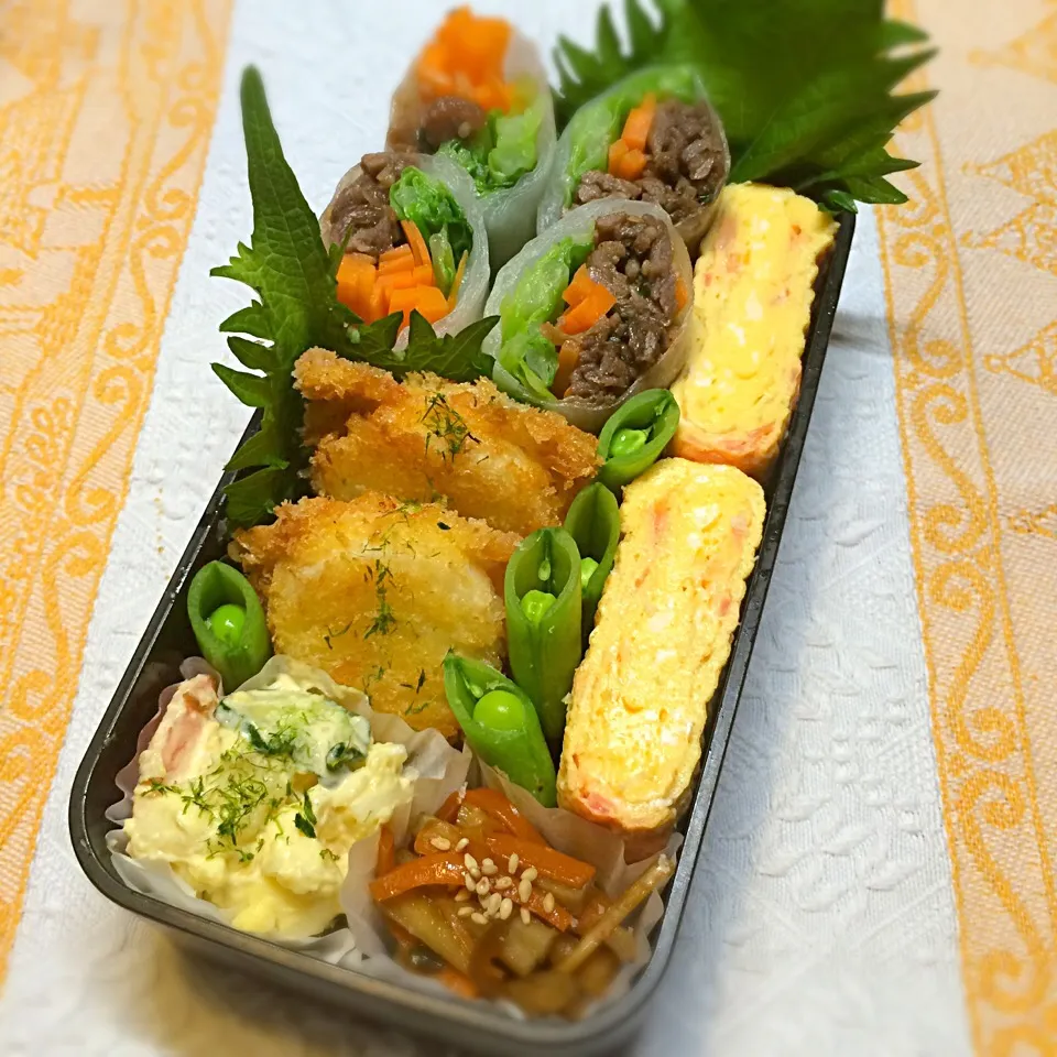 Snapdishの料理写真:プルコギ生春巻き弁当♡5/28|Hiroさん