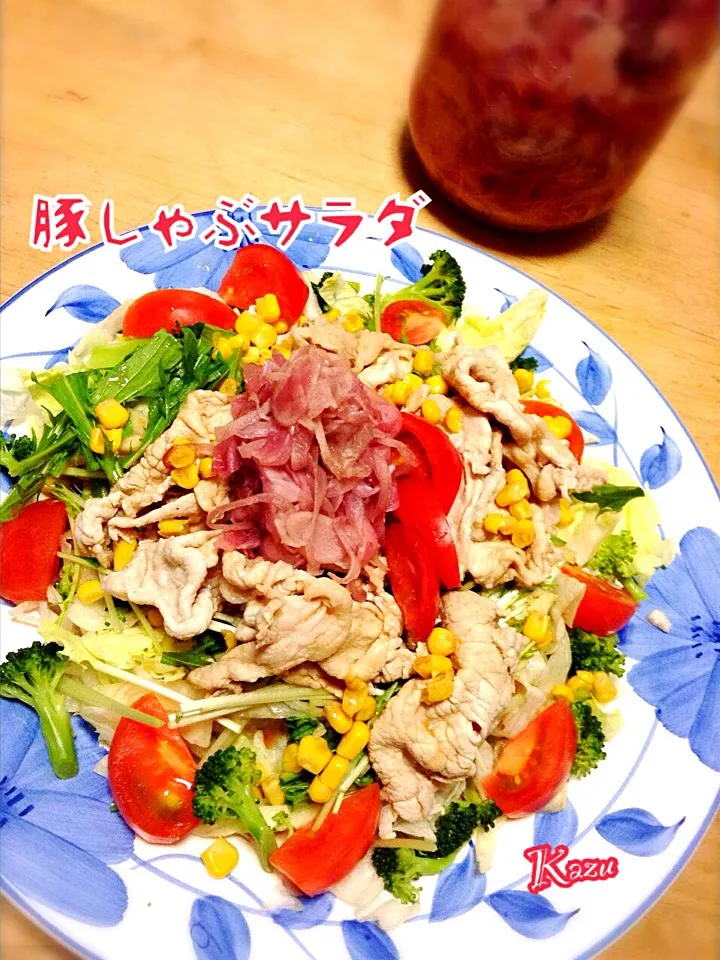 Snapdishの料理写真:豚しゃぶサラダ|かずきっちんさん