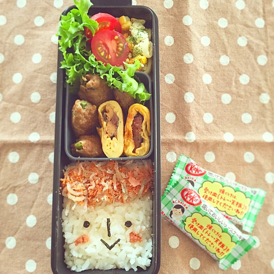 Snapdishの料理写真:2015.5.28 旦那弁当&焼きキットカット|kie3さん