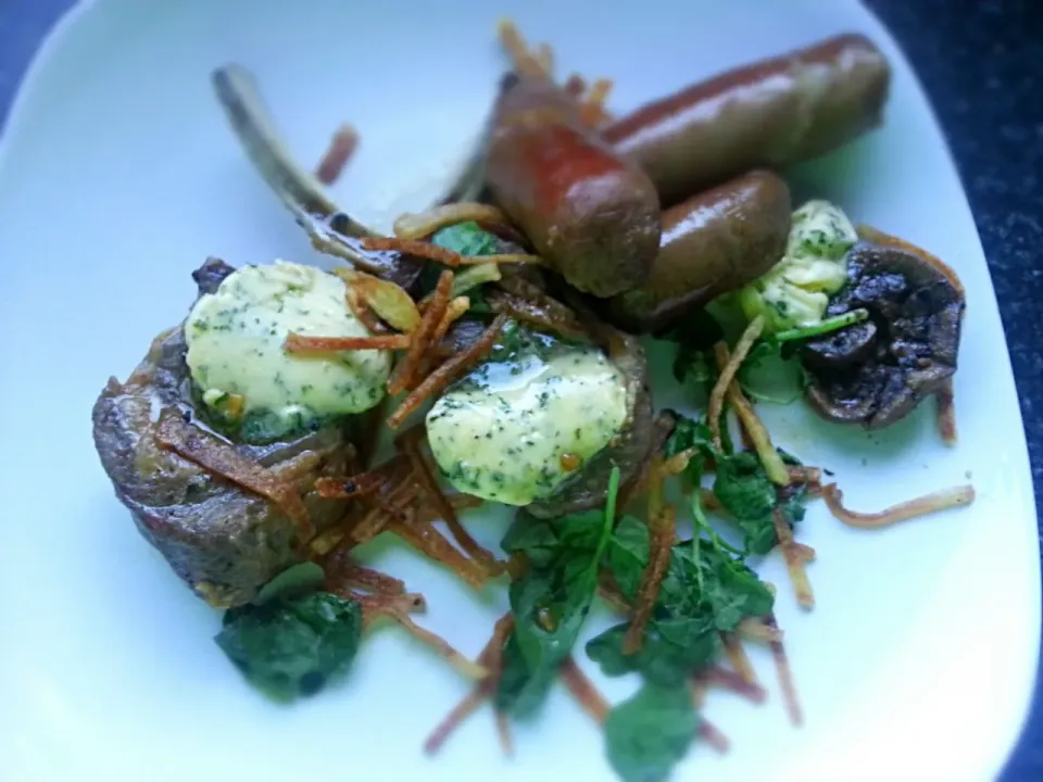 Lamb rack with kidney and sausages|Nichole Wongさん