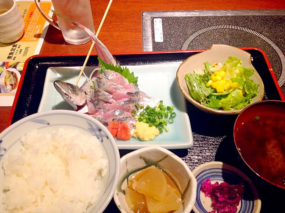 アジ刺身定食800円也|秋山知隆さん