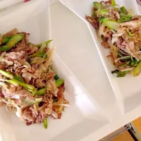 アスパラとお肉の炒め物|ちっちさん