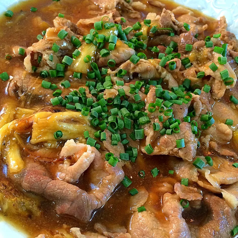 お料理教室♪①                                焼き茄子と豚肩肉のあんかけ〜|志野さん