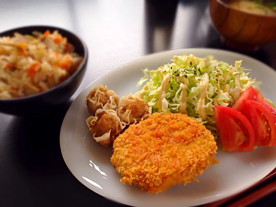 コロッケ定食。|なおなおさん