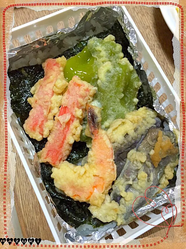 Snapdishの料理写真:5/30(土)★旦那のお弁当  海苔天重|⁑葉月⁑さん