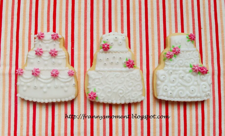 wedding cake icing cookies|Frannyさん