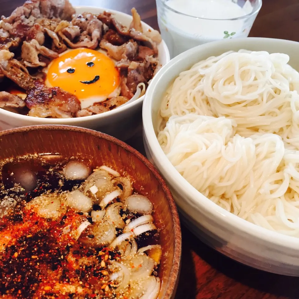 焼肉丼&素麺✨|KAZUTOさん