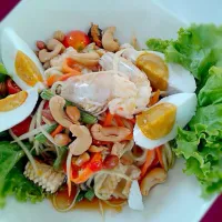 ส้มตำทะเลรวม(パパヤーサラダseafood mix)😋|Porr Ishidaさん