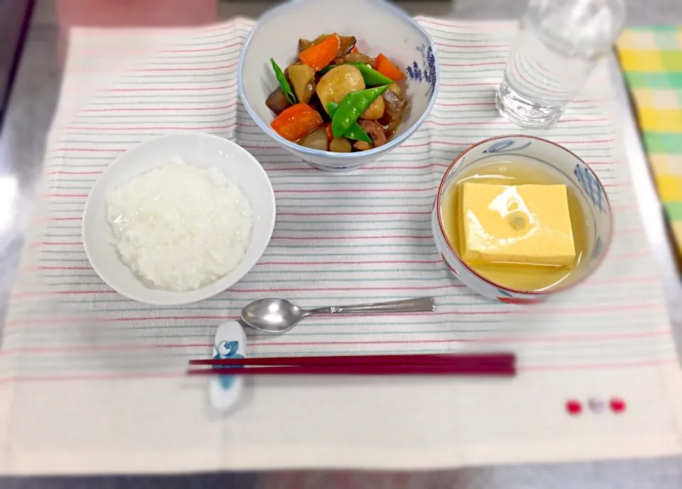 おかゆと卵豆腐と筑前煮|ゆうかさん