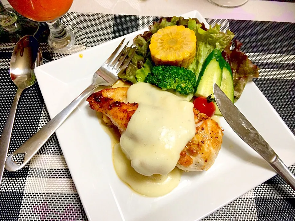 Butter mixed herbs chicken with cream potato paste main dish for dinner healthy and yummy|Babyluv Cabrera Ocampoさん