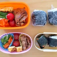 娘の遠足弁当。オットのもついでに。|もりさん