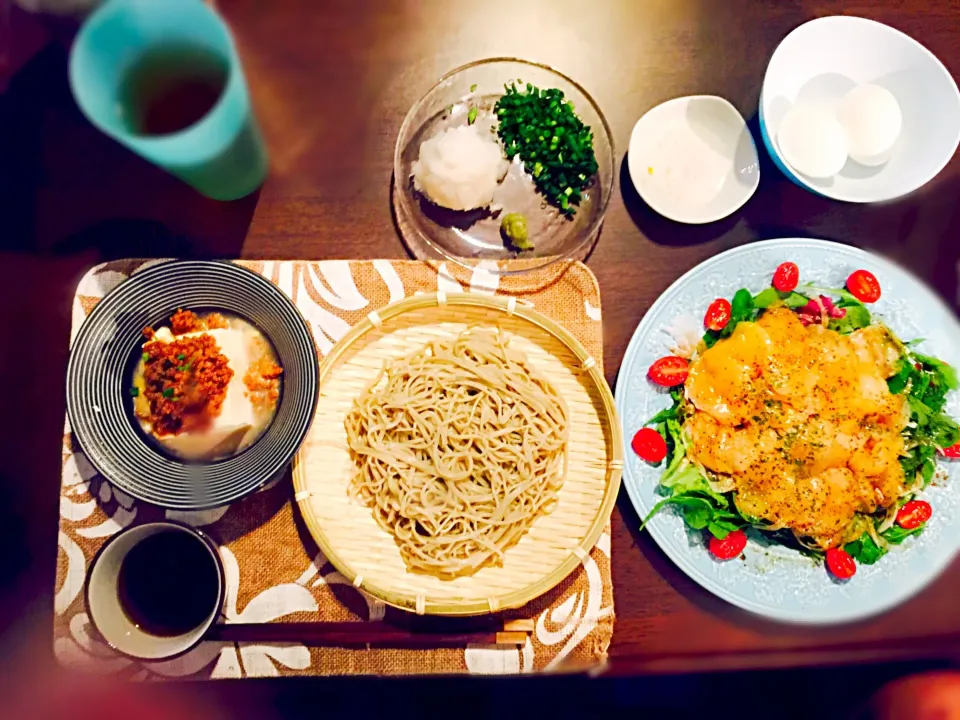 頂いたお蕎麦・牛しぐれのせ冷奴・和風ホタテカルパッチョ|MEG♡さん