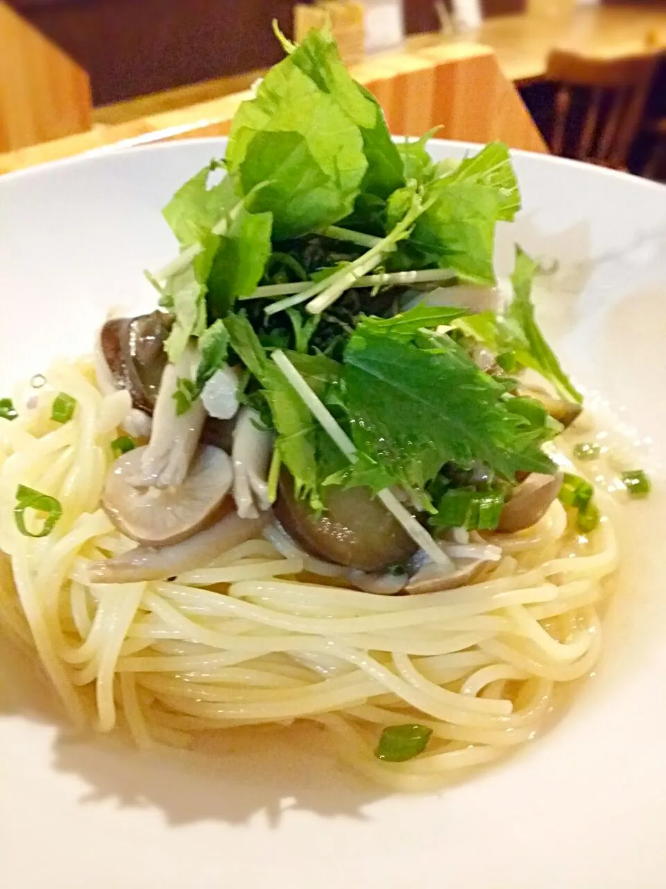 茄子としめじとベーコンの冷製和風パスタ|Jetexasさん