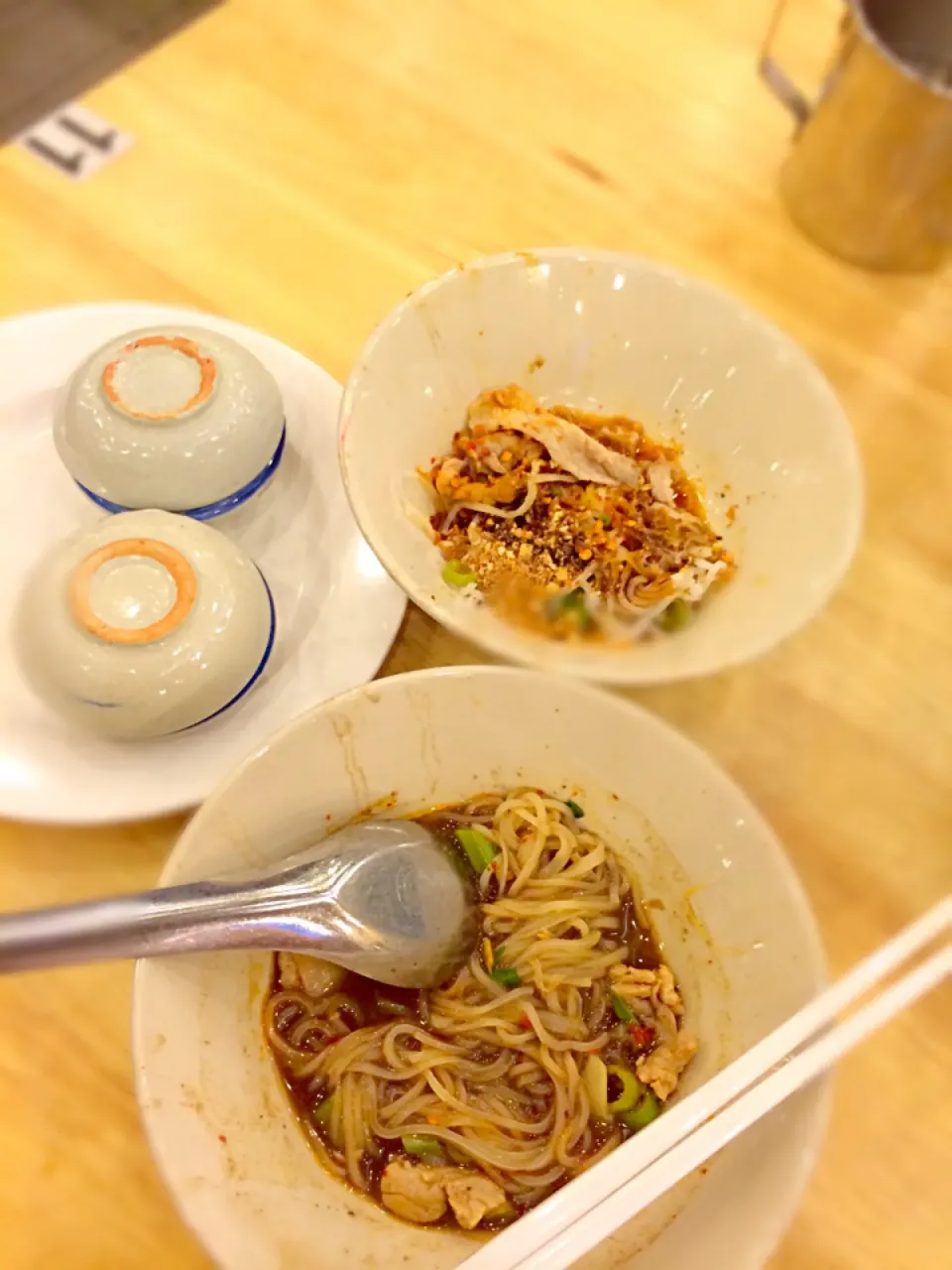 Pork Thicken Soup Noodle & Tom Yum Noodle in THB 13 each @ Kuay Teaw Reau Pra Na korn, BKK|Chalinee Kalyanamitraさん