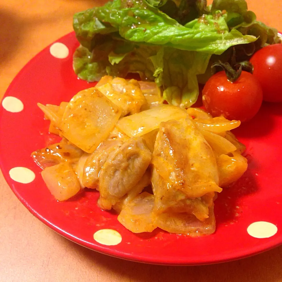 鶏肉と玉ねぎのマヨネーズ焼き|あさかさん