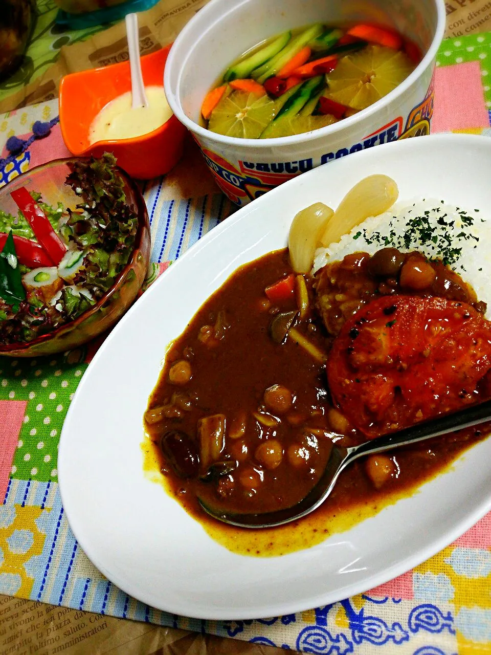 Snapdishの料理写真:豆カレーの焼きトマト添え～🎵
Beans  Curry|☆Yumi☆さん