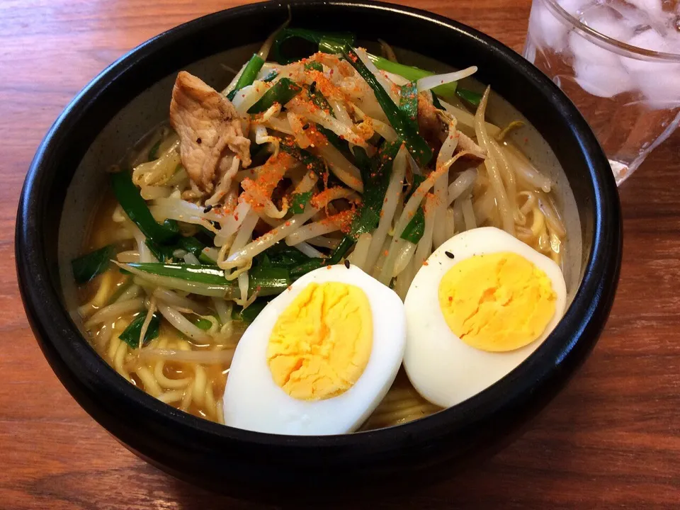 ラ王袋麺でニラもやし味噌ラーメン 2015.6.1|キラ姫さん