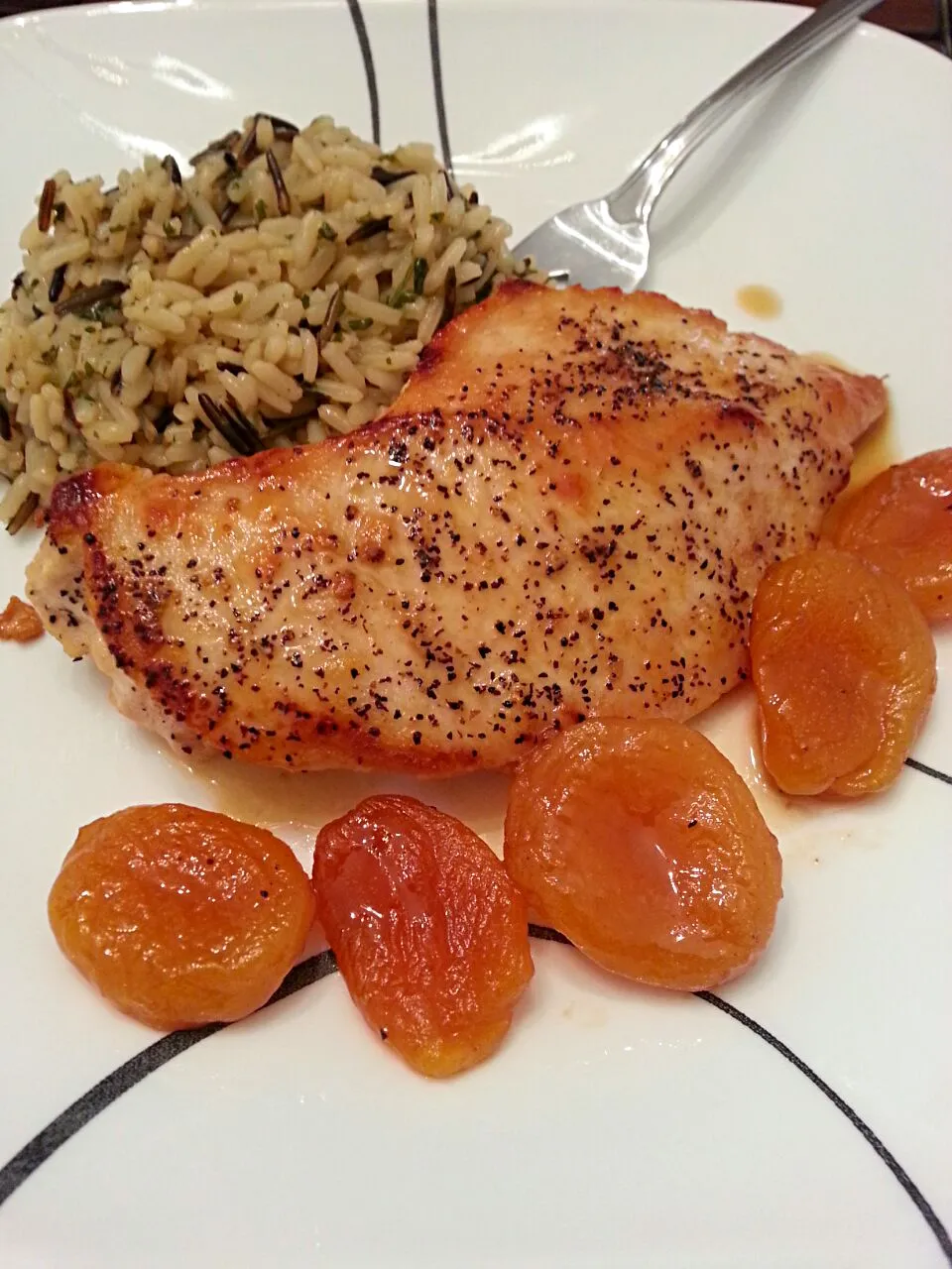 Apricot-Basil Chicken Cutlet with Brown/Wild Rice|Melissa Marie Hallさん