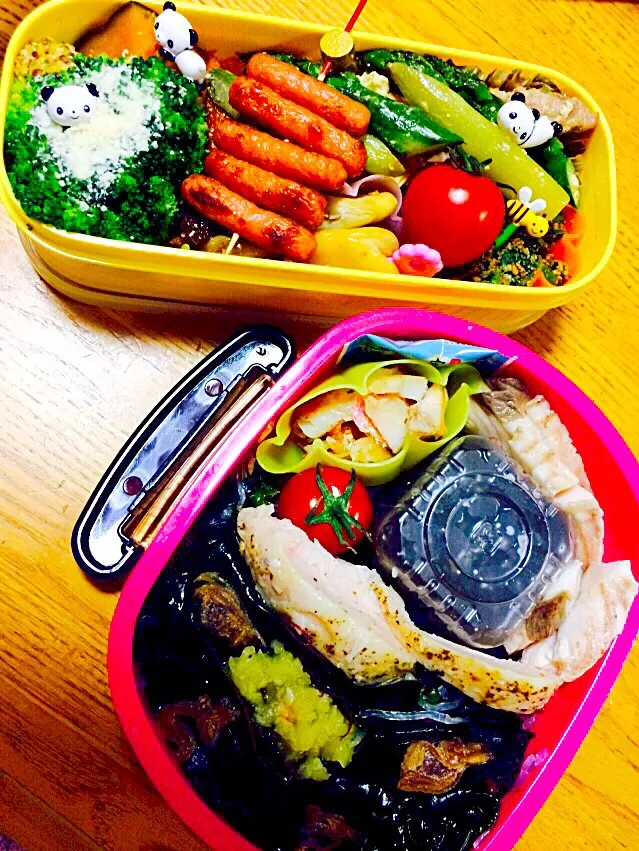 Snapdishの料理写真:500㌔Cal以下のお弁当❤️ 野菜も海藻も肉も魚もてんこもり⑅❛ั◡❛ั⑅|くちこさん