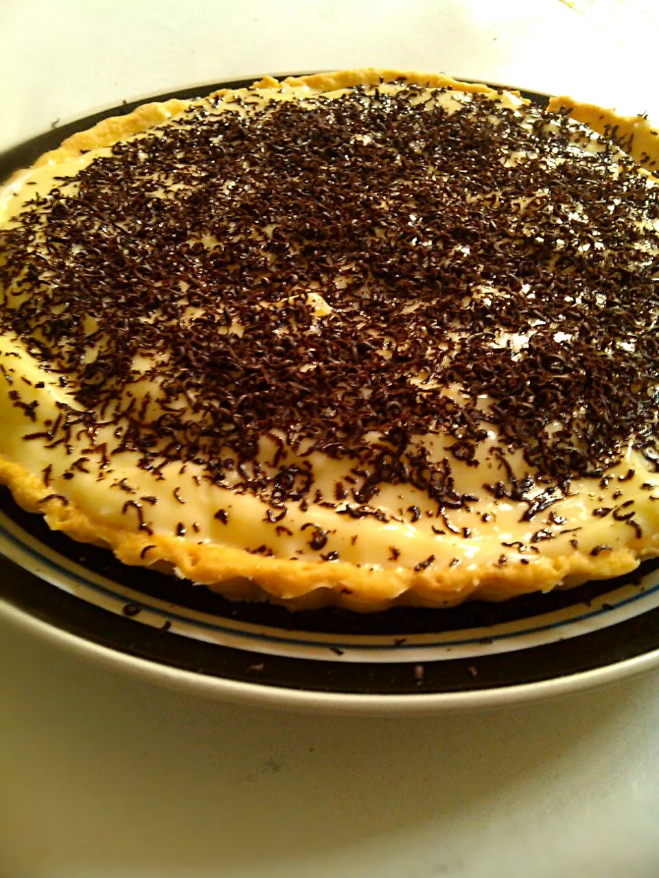 cream tart with grated dark chocolate|nusさん