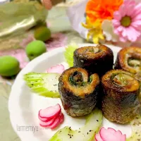 ☪鰯のシソ&梅肉巻き焼き〜