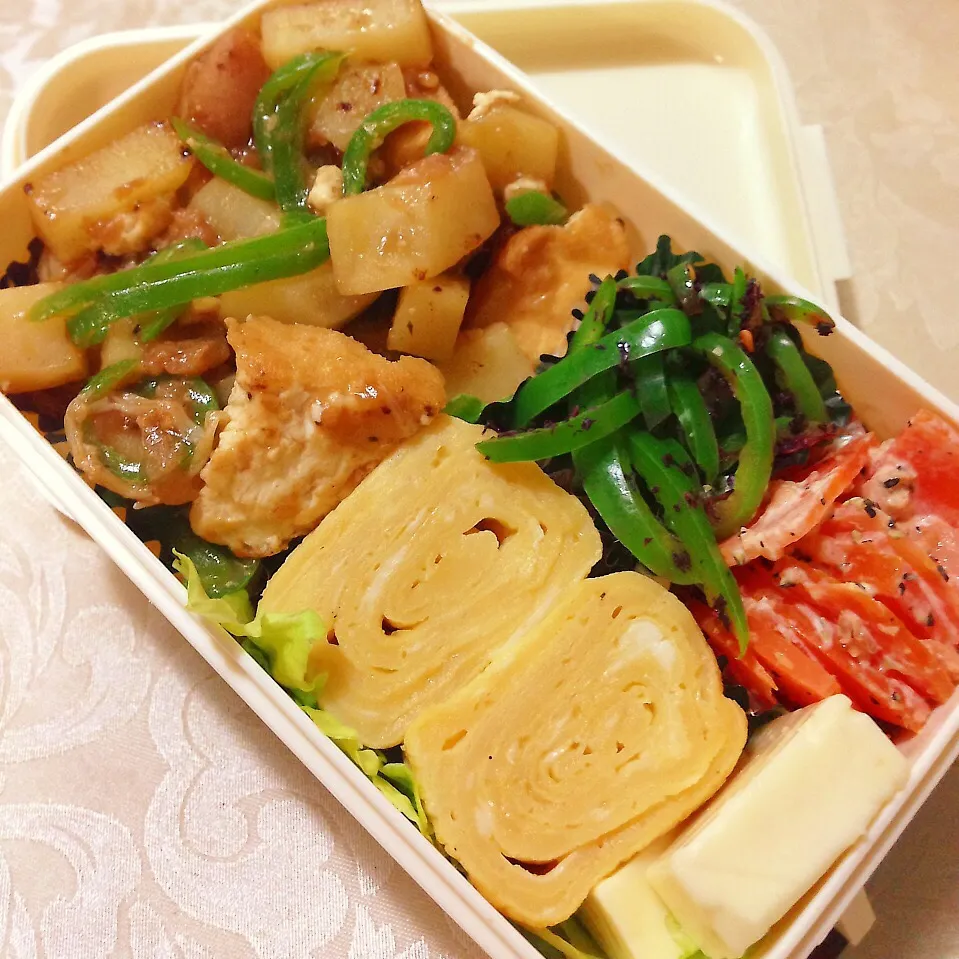 厚揚げの梅肉炒め弁当|こじたさん