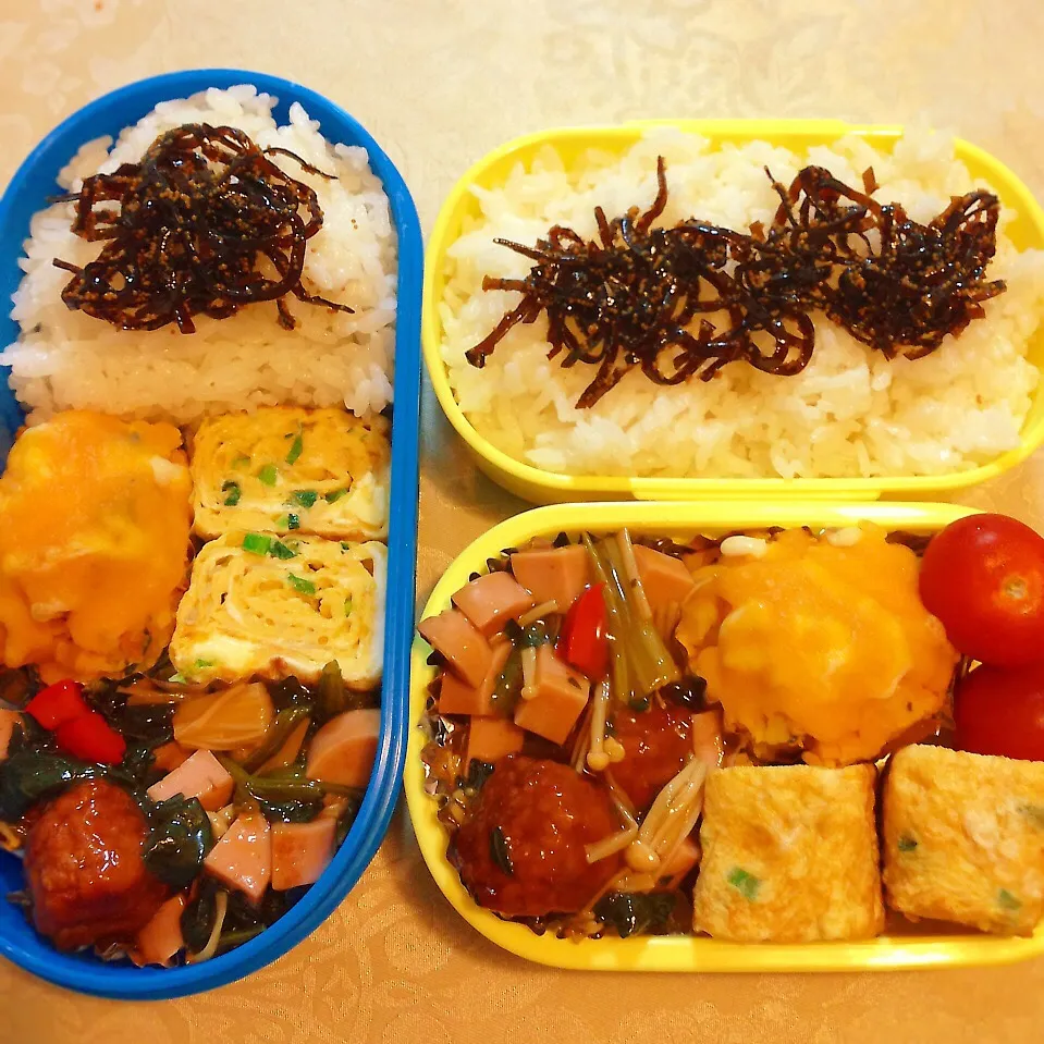 Snapdishの料理写真:魚肉ソーセージの中華炒め弁当|こじたさん