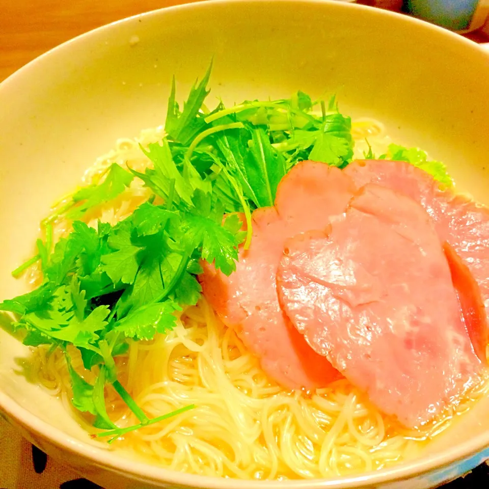 さっぱりとり塩ぶっかけソーメンで夕食🍜🍜|かずみさん