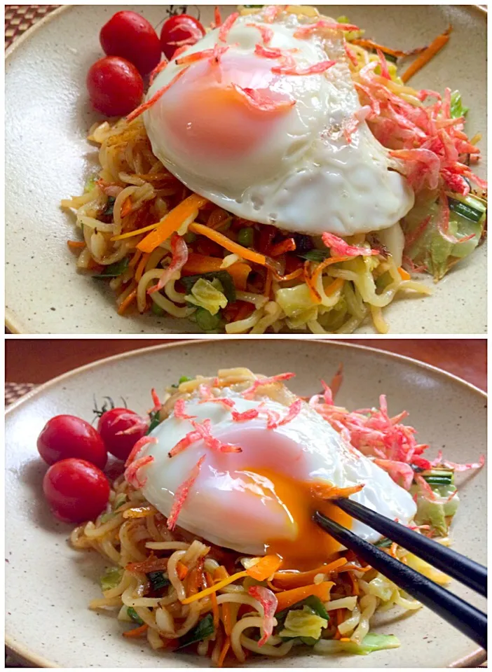 Snapdishの料理写真:Shrimp salt fried noodles🍤海老塩焼きそば〜ん|🌈Ami🍻さん