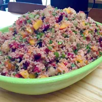 Snapdishの料理写真:Bulgar Wheat, Stone Fruit, Green Onion, Thai Basil and Apricot Vinaigrette|taraさん