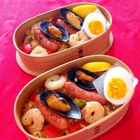 Snapdishの料理写真:🇪🇸💃パエリヤ弁当 6/4