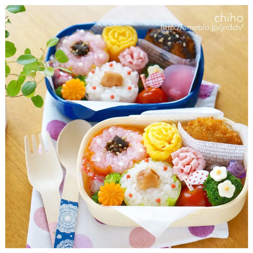 お花カップおにぎり弁当♡|chihoさん