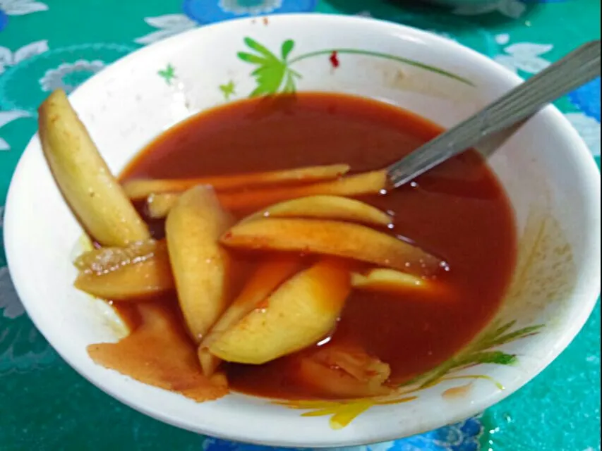 Jeruk Pedas Bacang Muda aka Pickled Unriped Bacang (Mango) in Sweet Hot Chilli Syrup|FooDin'sさん