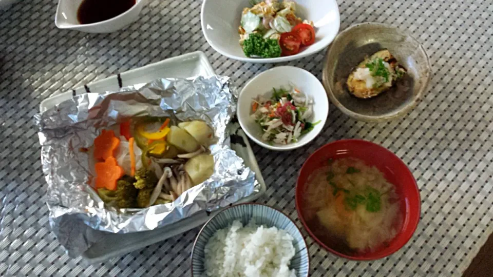 晩ごはん   メインは鰆のホイル焼き|おちゃわんさん