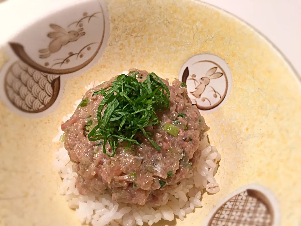 柚子胡椒で鯵のなめろう丼|黒猫飲茶さん