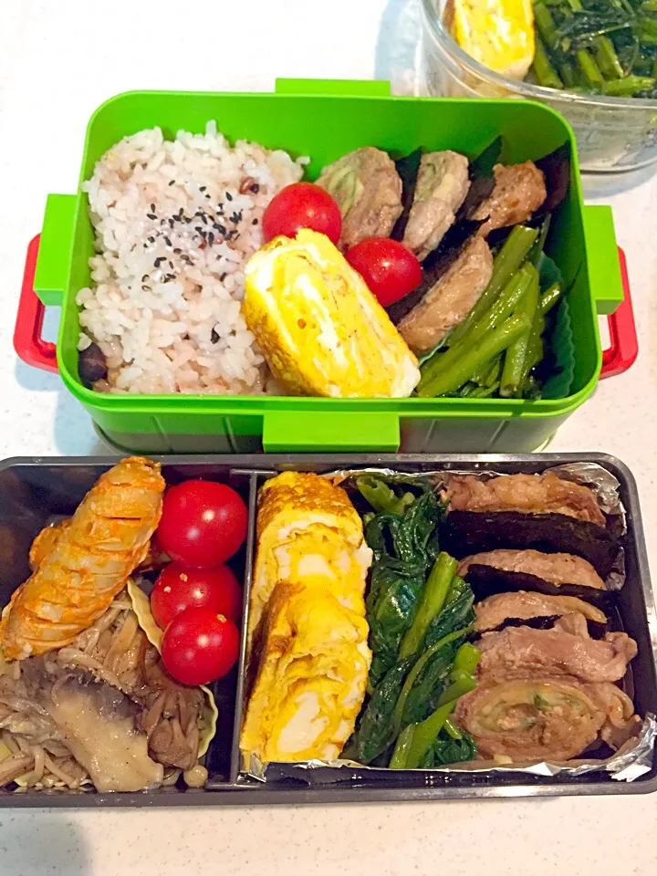 豚チーズしそロールと空芯菜のお弁当|zoemocさん